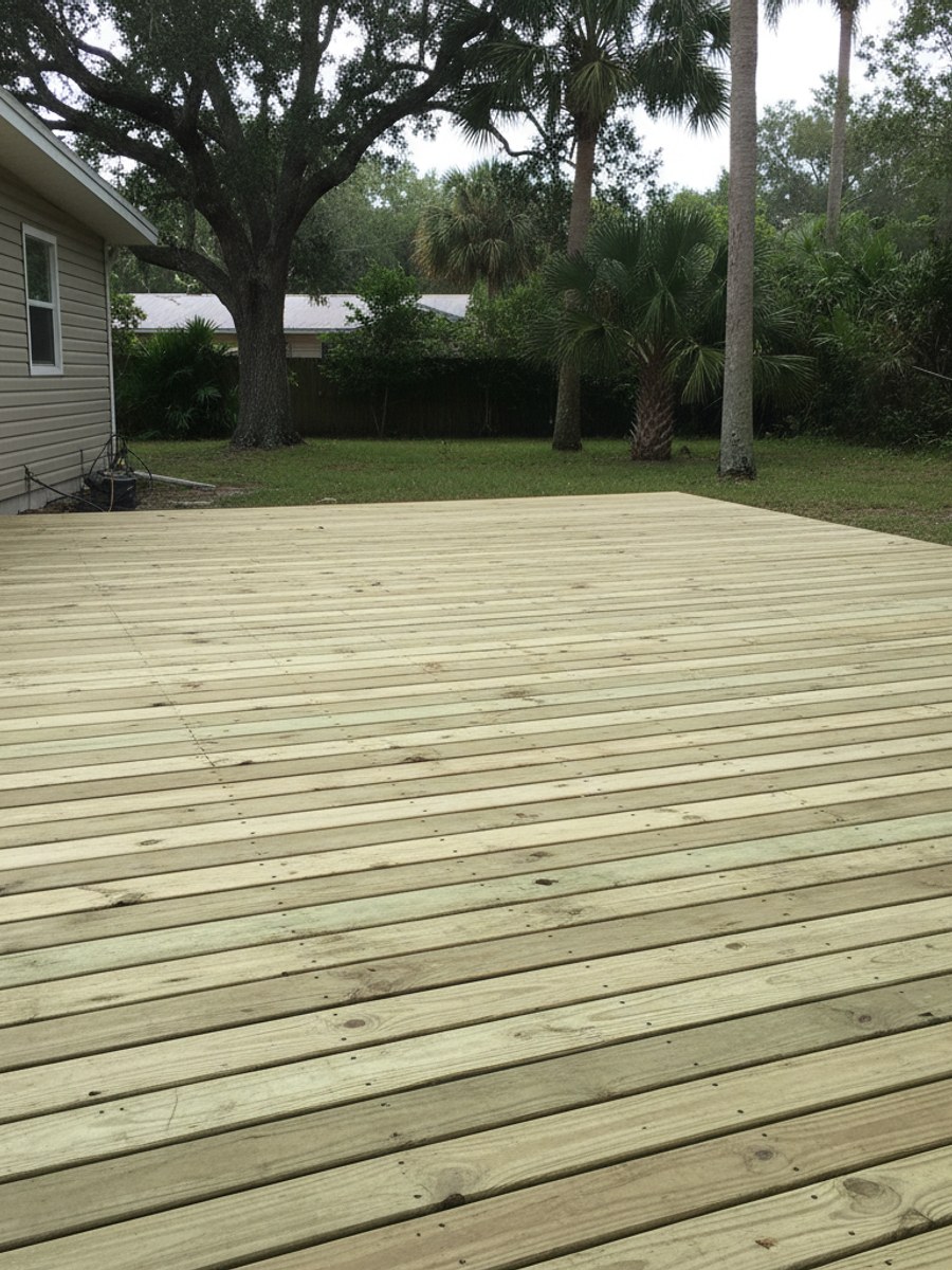 Omega Deck Co crew working on a home
