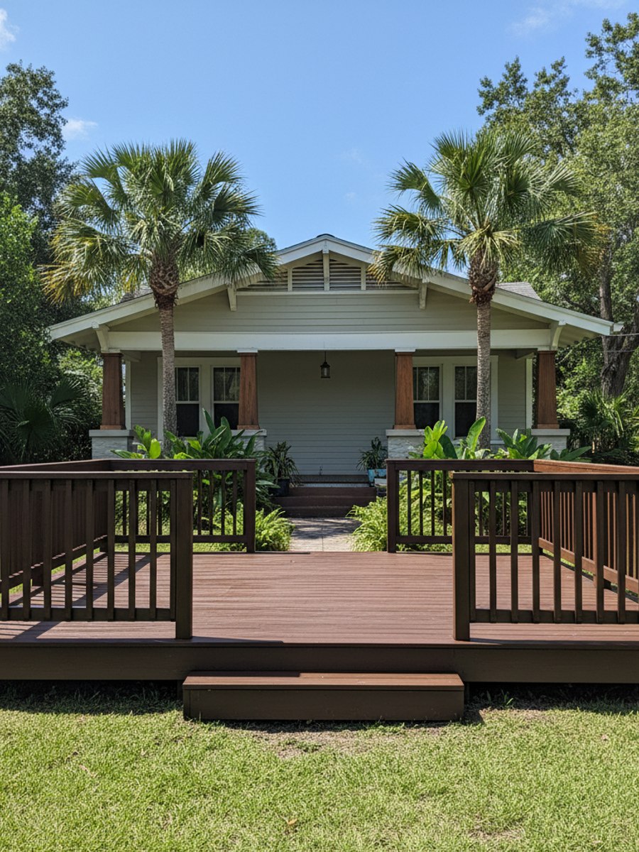 Custom Deck Design completed by Omega Deck Co in North Port, FL